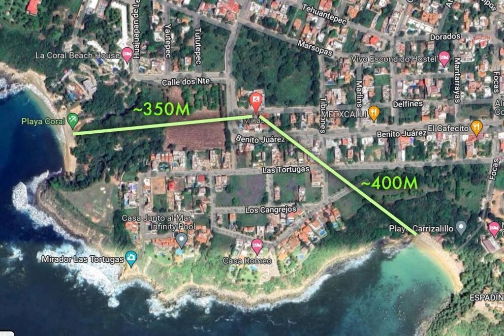 Studio -Trees At Mikasa- Near Beach, Pool, Fast Wifi, Ac & King Bed Puerto Escondido  Bagian luar foto